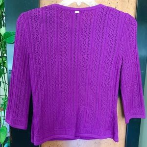 St. John Sweaters - St. John P Purple Knit 3/4 Sleeve Cardigan EUC St. John Sweaters - St. John P Purple Knit 3/4 Sleeve Cardigan EUC